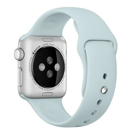 Curea iUni compatibila cu Apple Watch 1/2/3/4/5/6/7, 42mm, Silicon, Turquoise